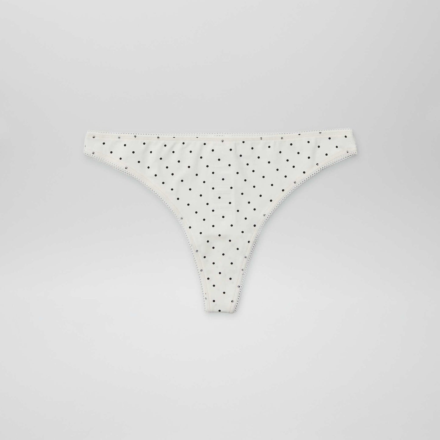 Lot de 3 tangas en coton cru/noir/rose