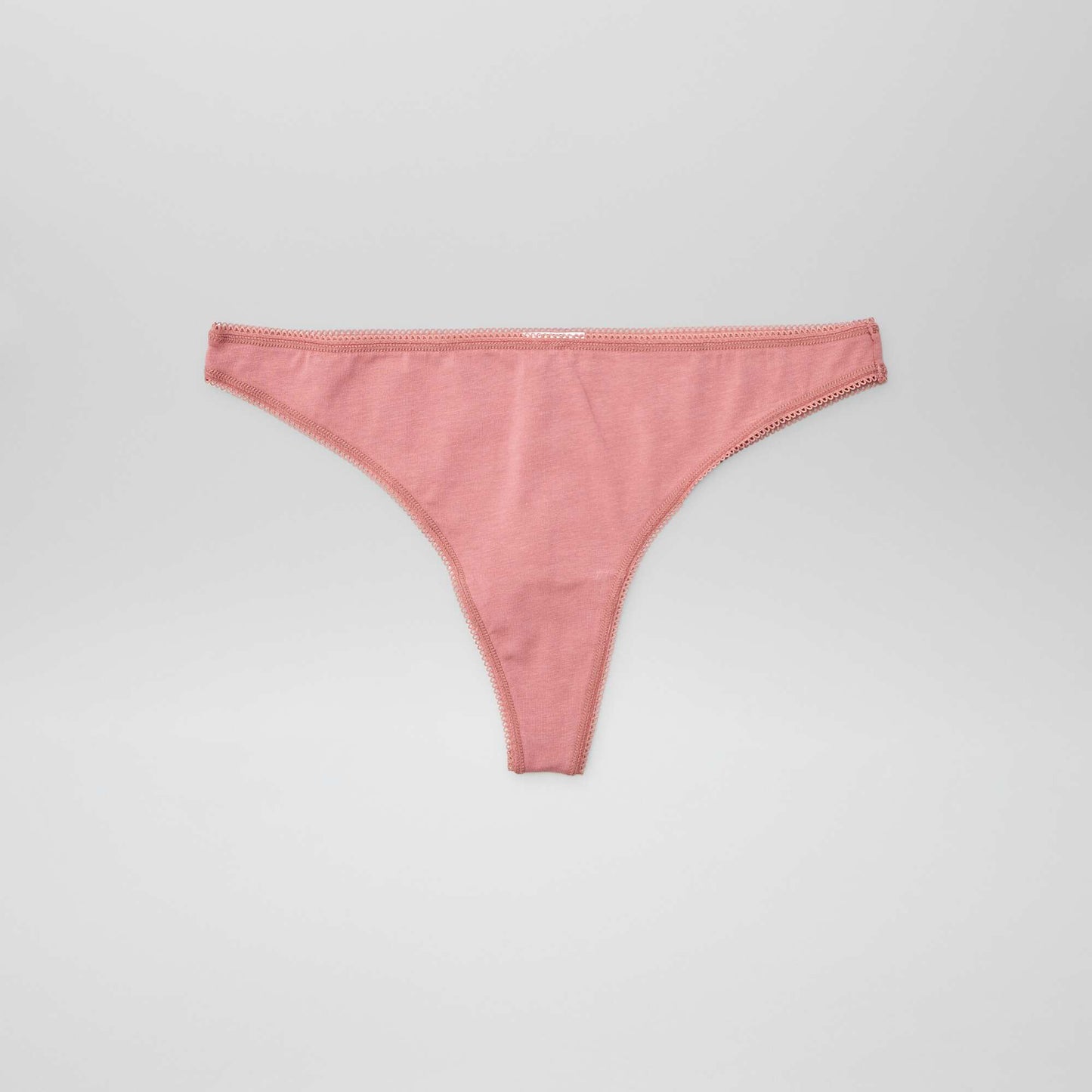 Lot de 3 tangas en coton cru/noir/rose