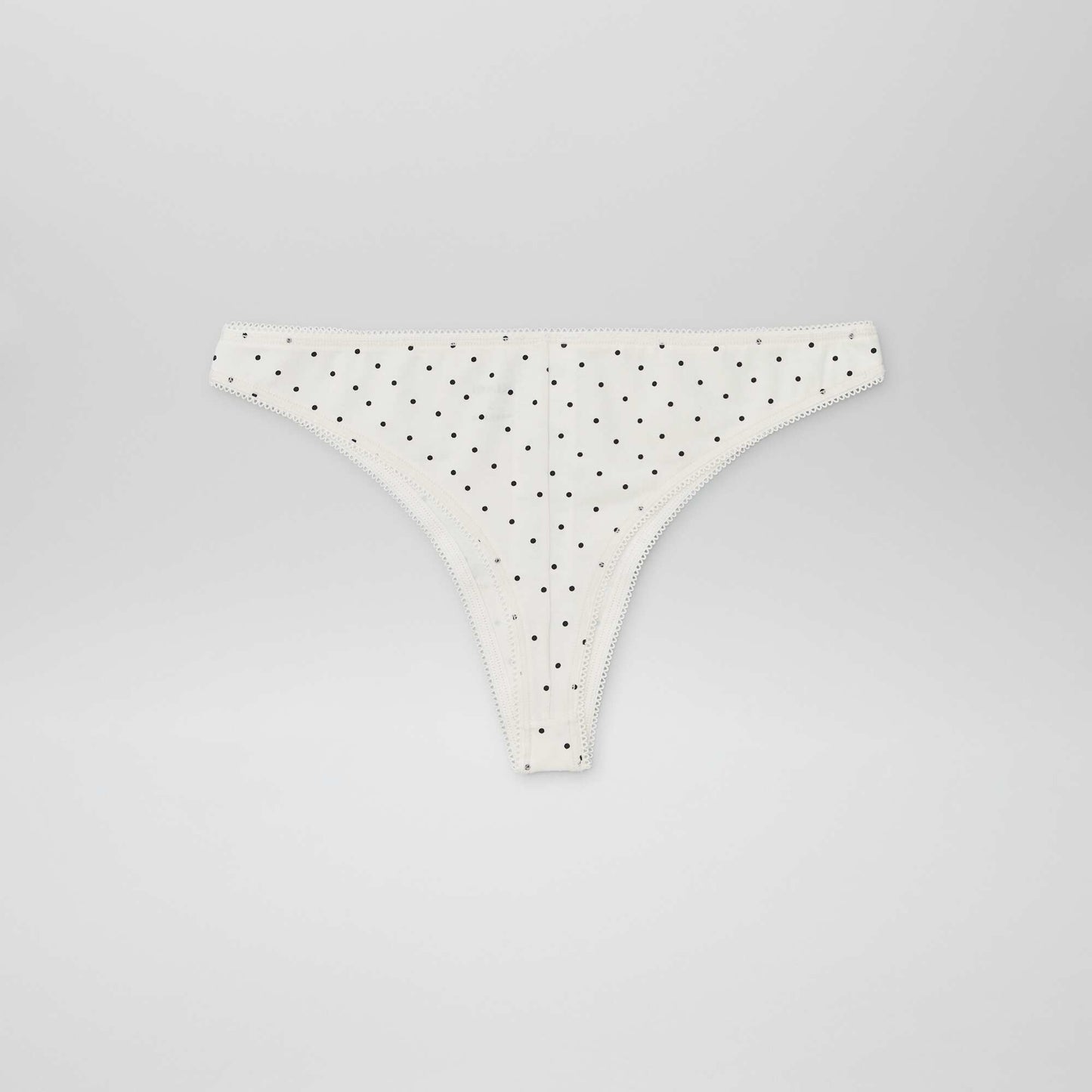 Lot de 3 tangas en coton cru/noir/rose