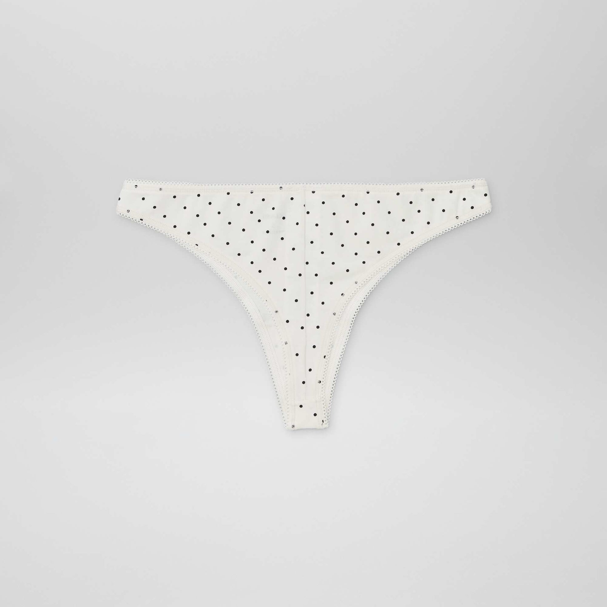 Lot de 3 tangas en coton cru/noir/rose