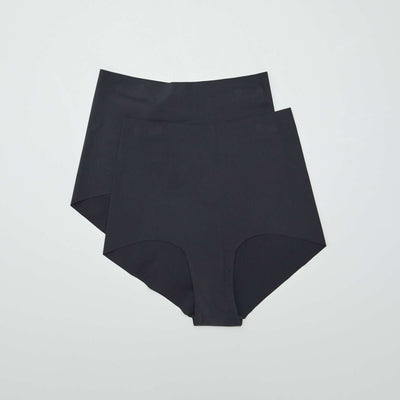 Lot de 2 culottes à taille haute invisible NOIR
