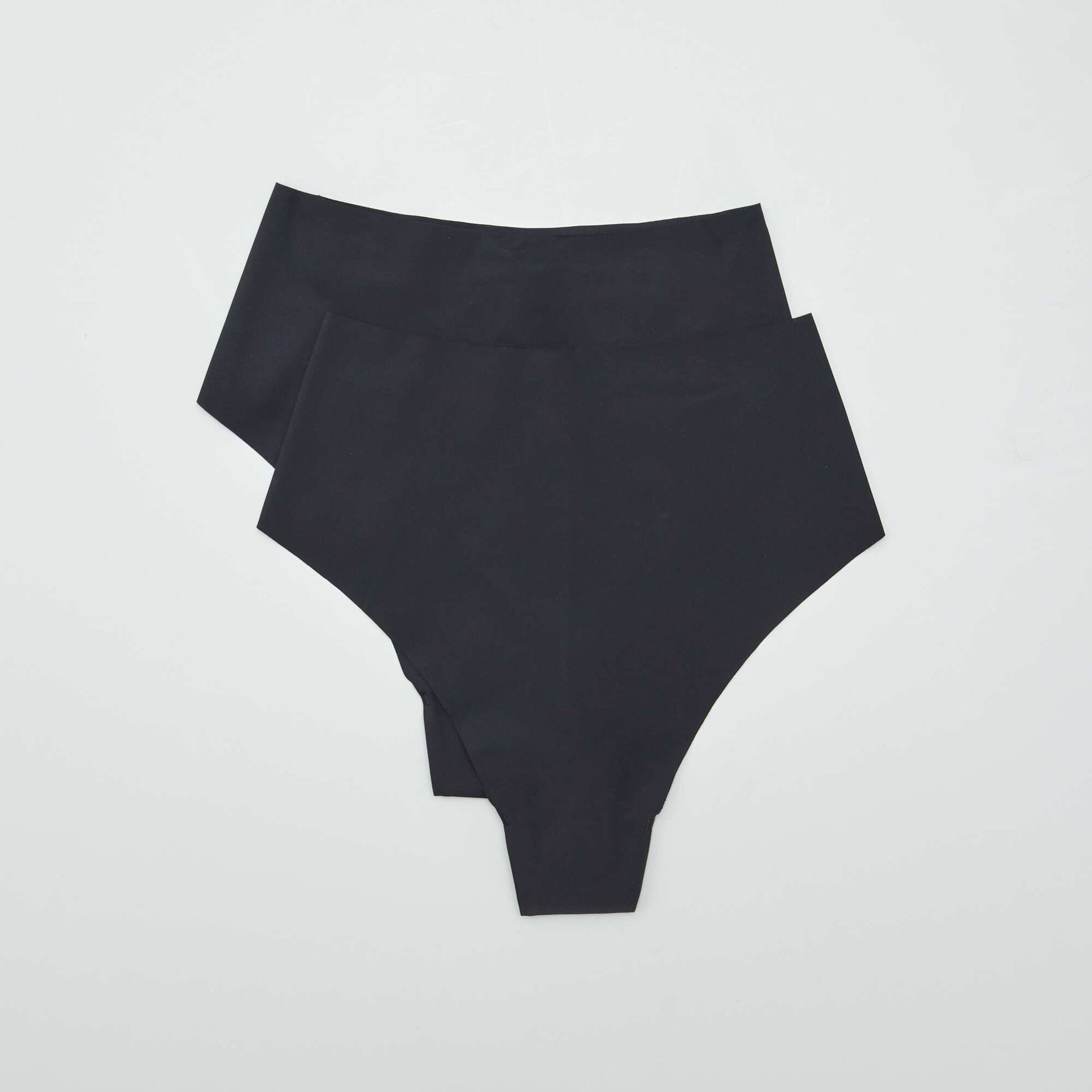 Lot de 2 tangas invisible à taille haute NOIR