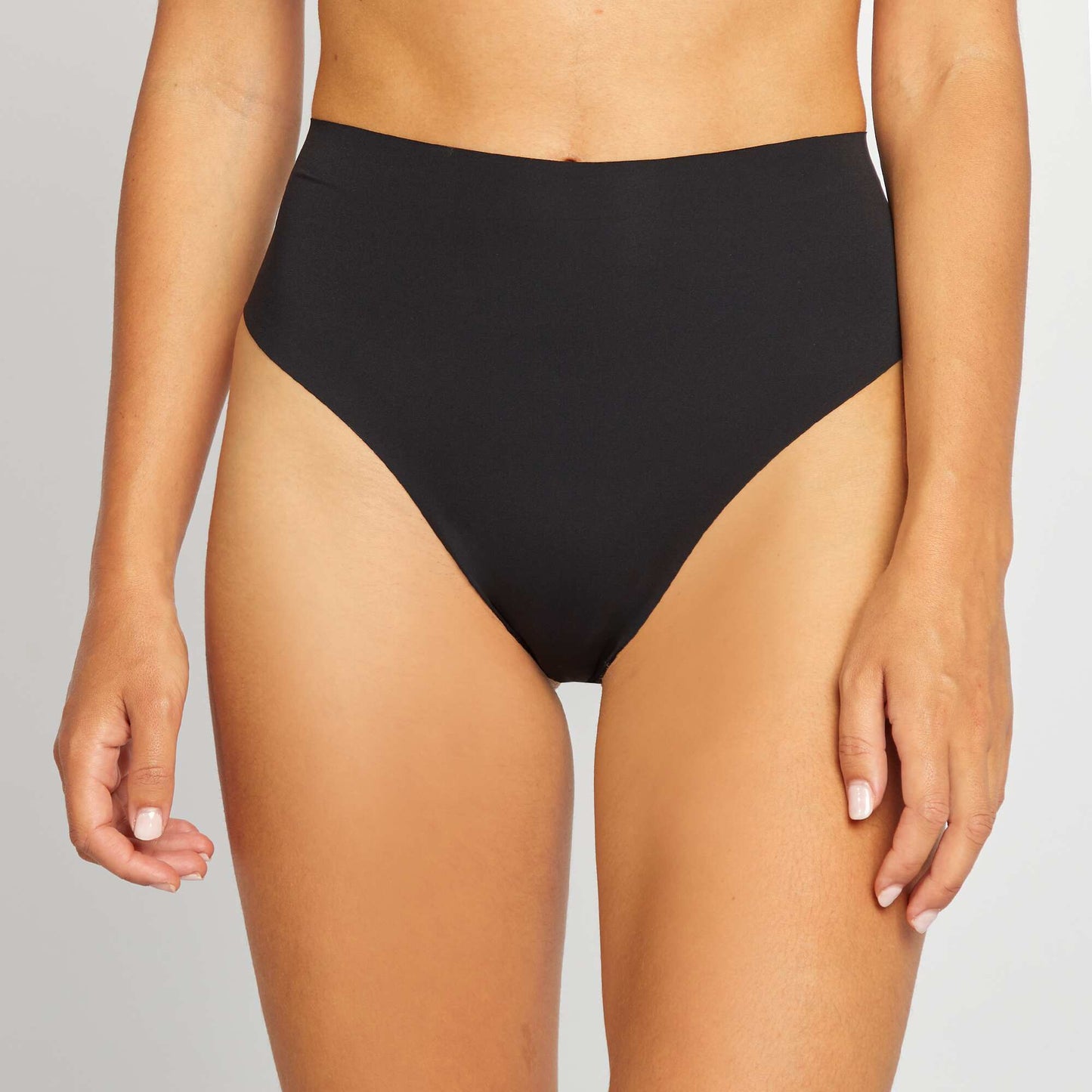 Lot de 2 tangas invisible à taille haute NOIR