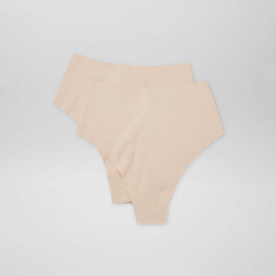 Lot de 2 tangas invisible à taille haute BEIGE