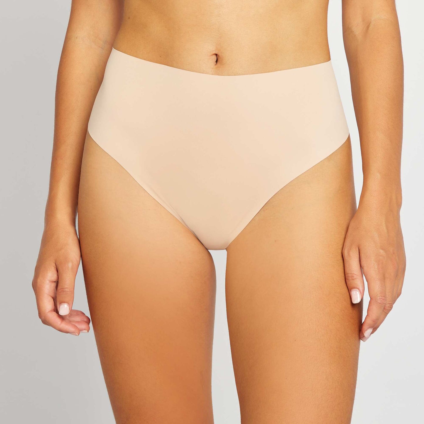 Lot de 2 tangas invisible à taille haute BEIGE