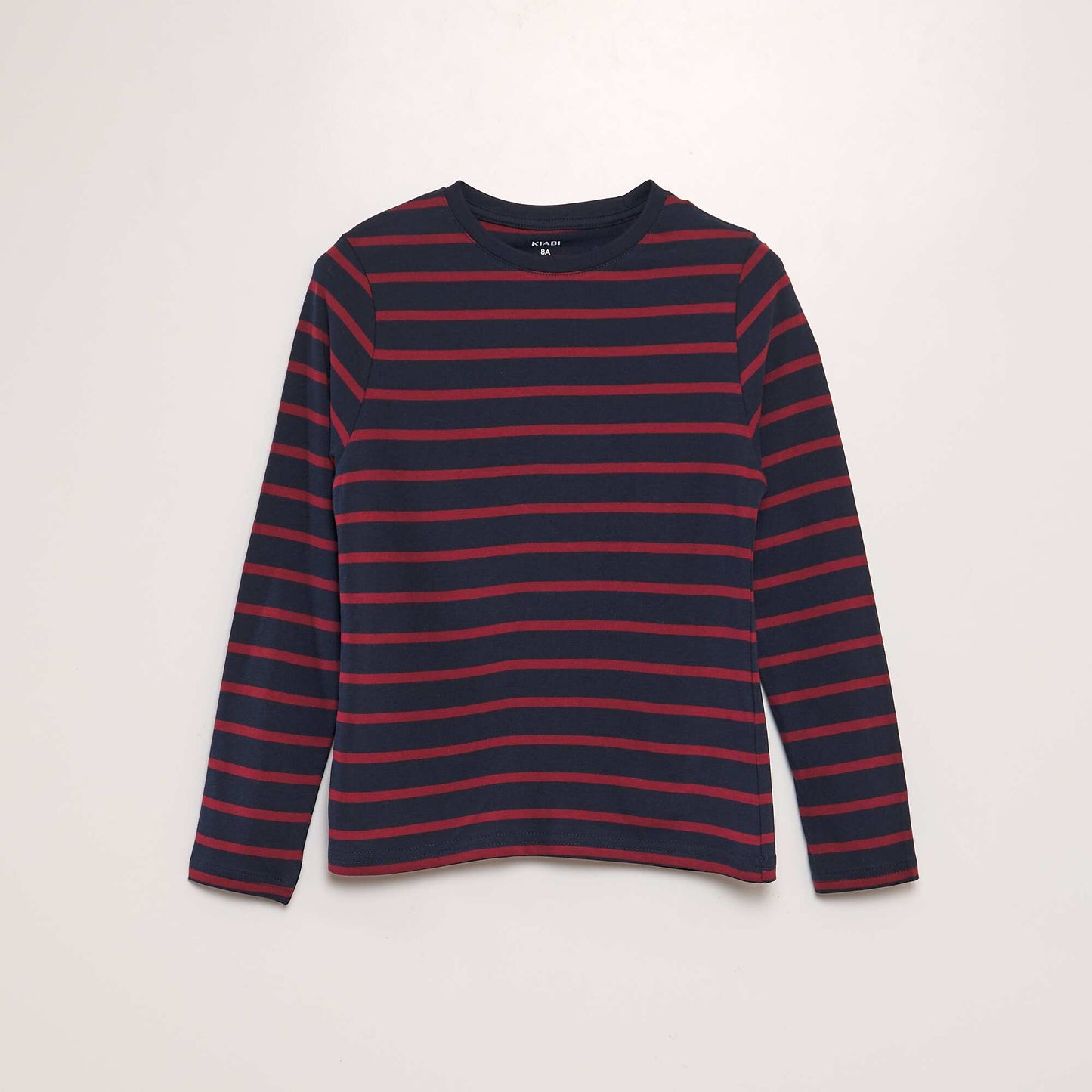 T-shirt en coton rayures Rouge/bleu