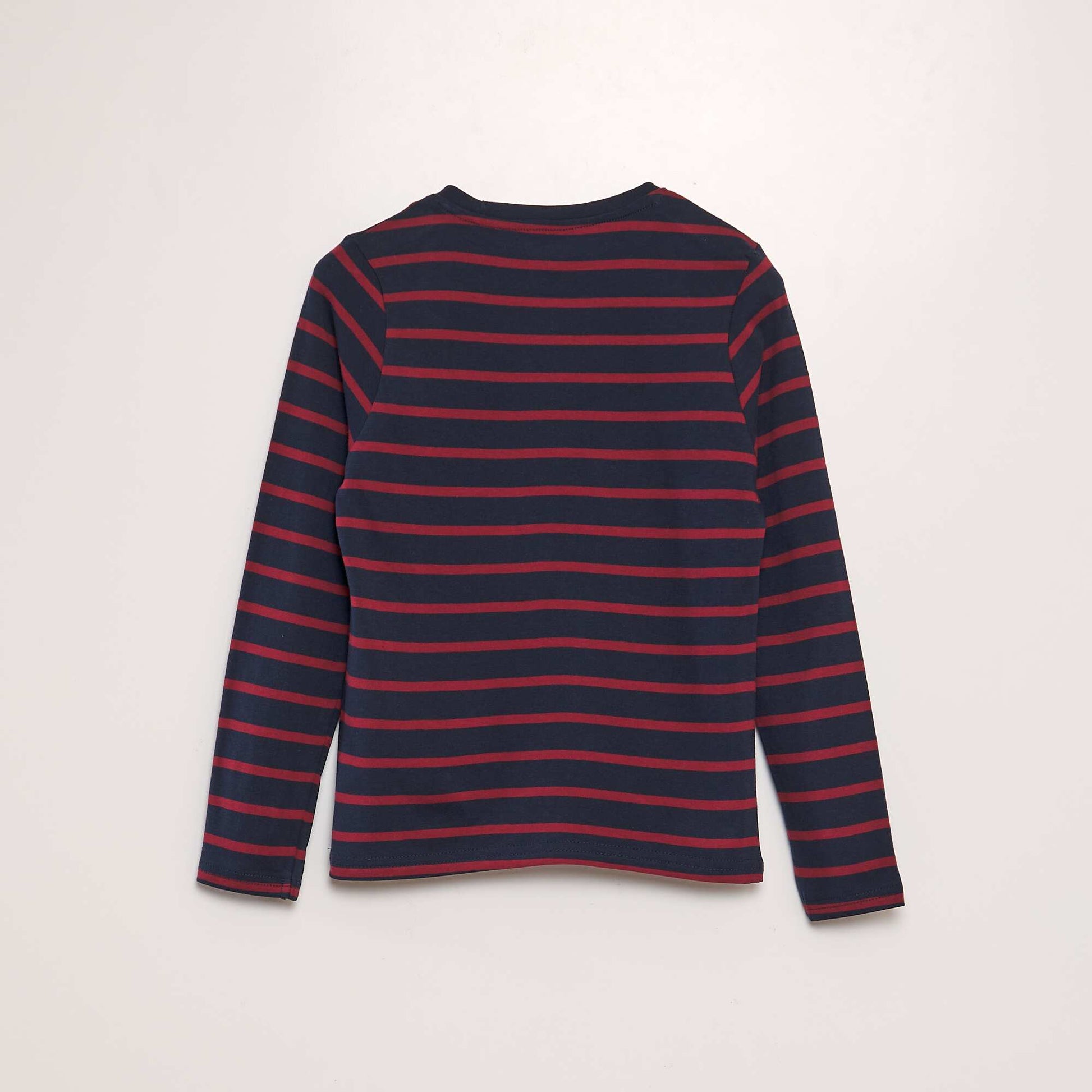 T-shirt en coton rayures Rouge/bleu