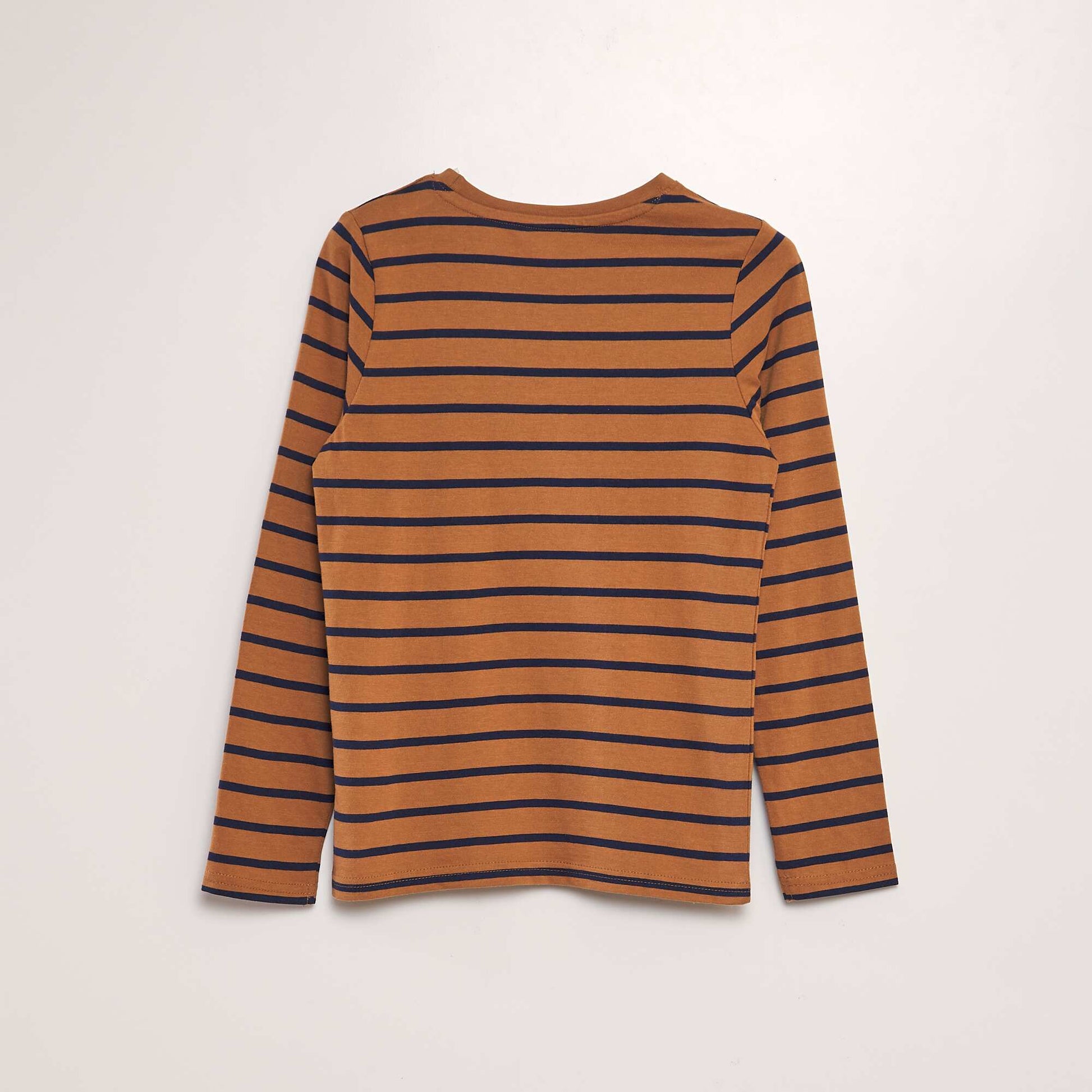 T-shirt en coton rayures Marron