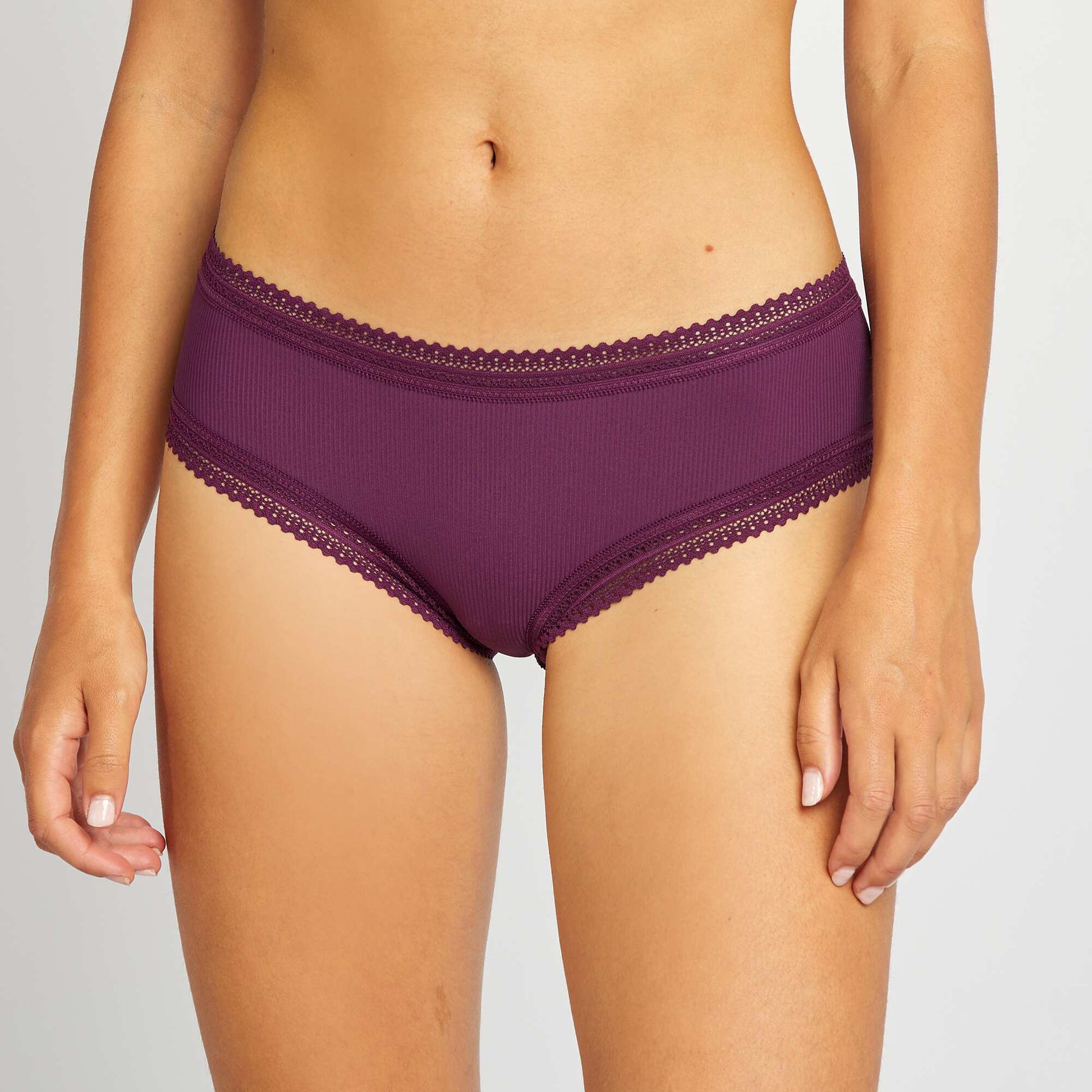 Lot de 3 shorty côtelés VIOLET/VERT/BLEU MARINE
