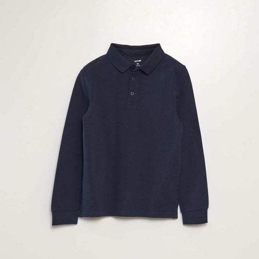 Polo   manches longues BLEU