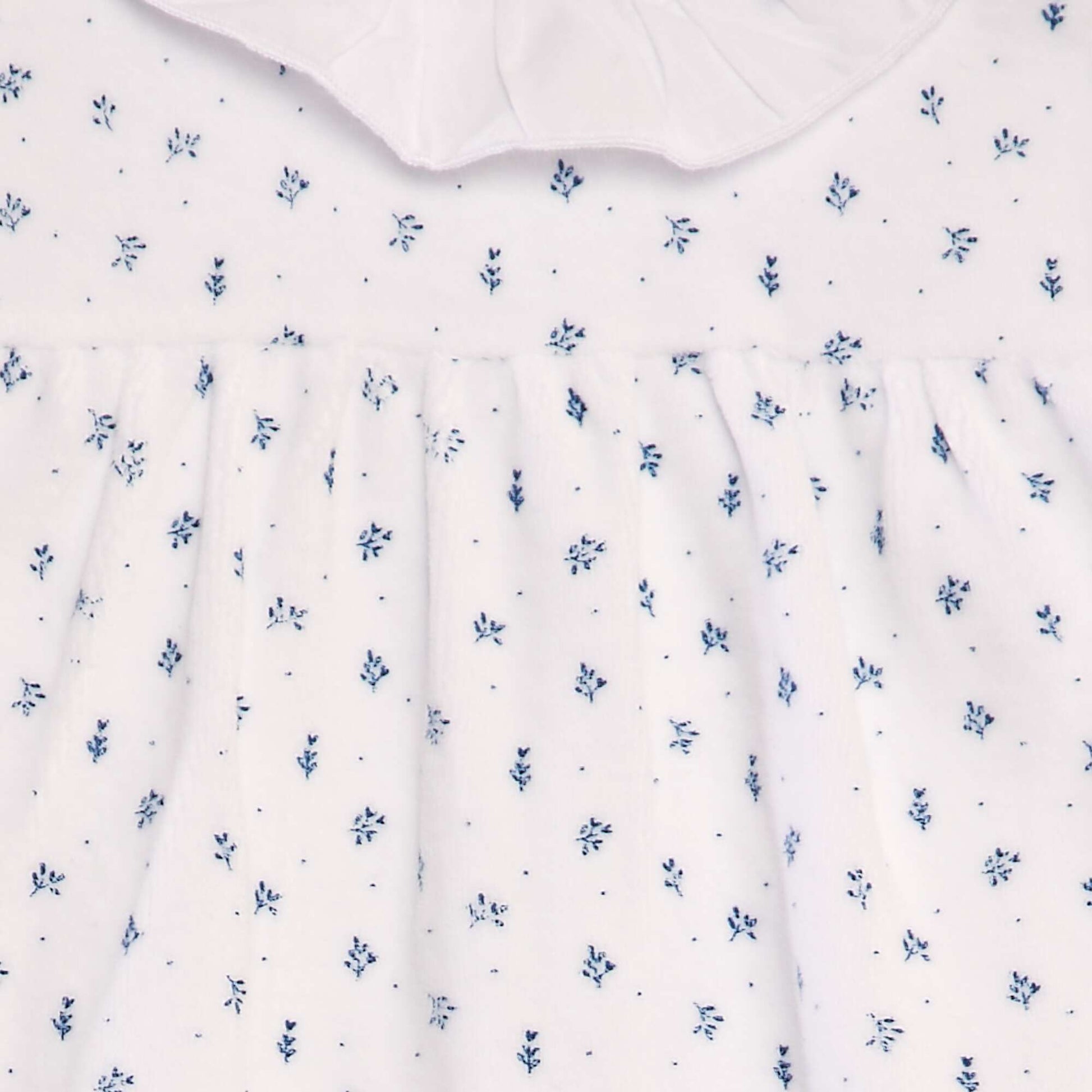 Dors-bien en velours imprim fleurs Blanc