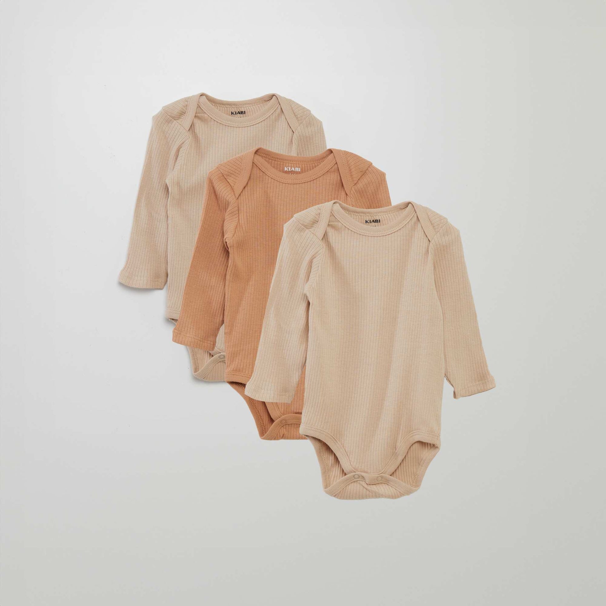 Body manches longues et col US - Lot de 3 Beige/rose
