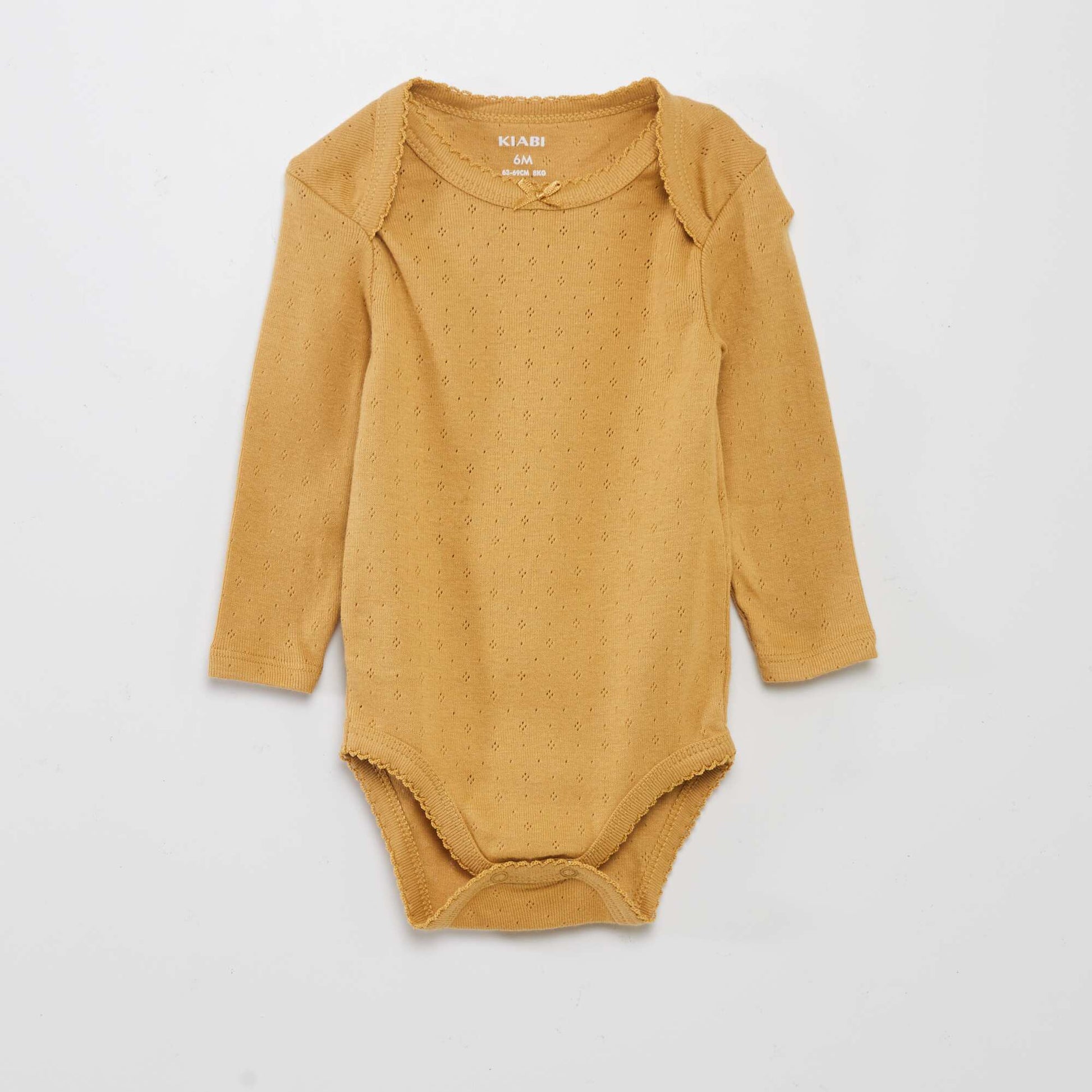 Body manches longues et col US - Lot de 3 Rose/jaune moutarde