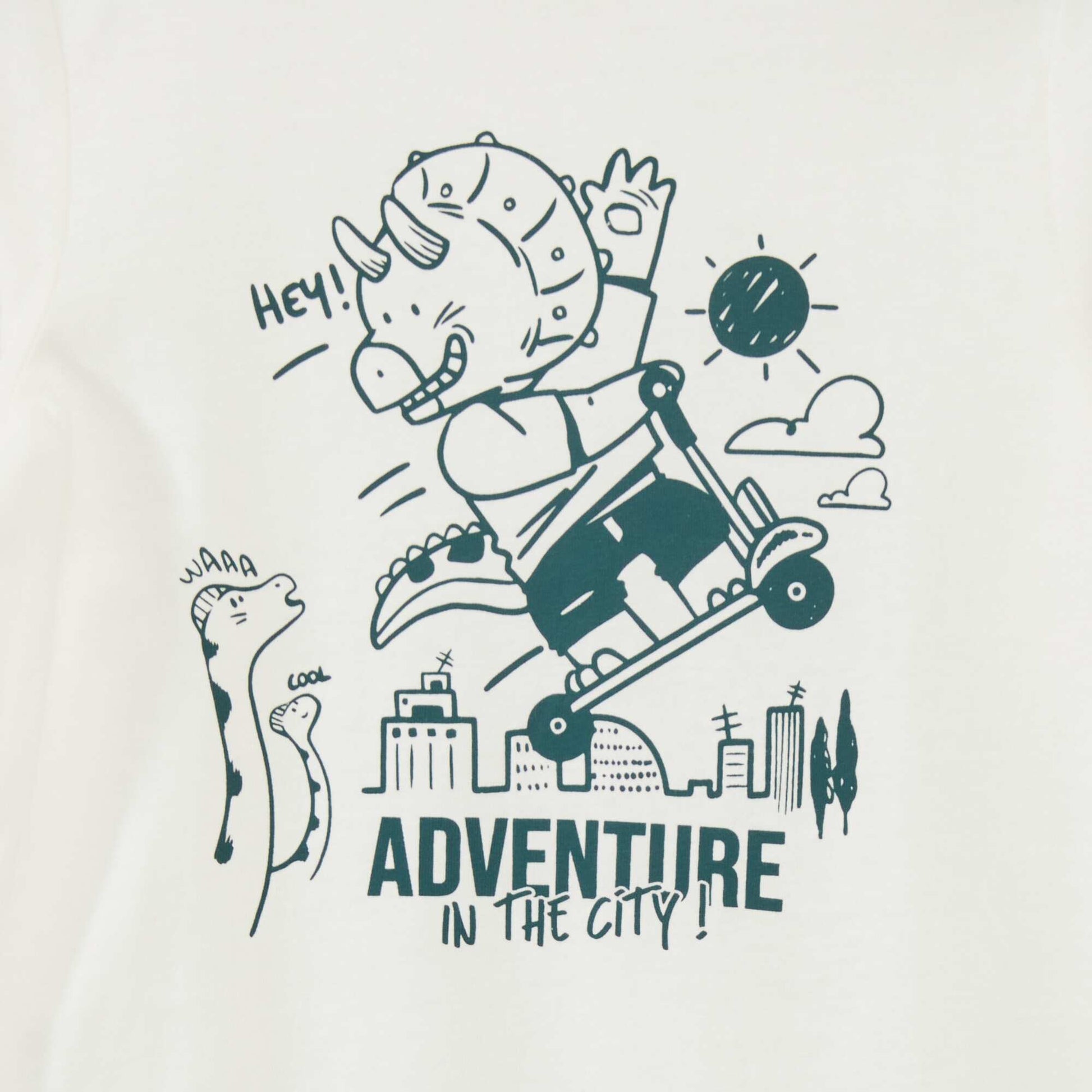 T-shirt imprim col rond Blanc