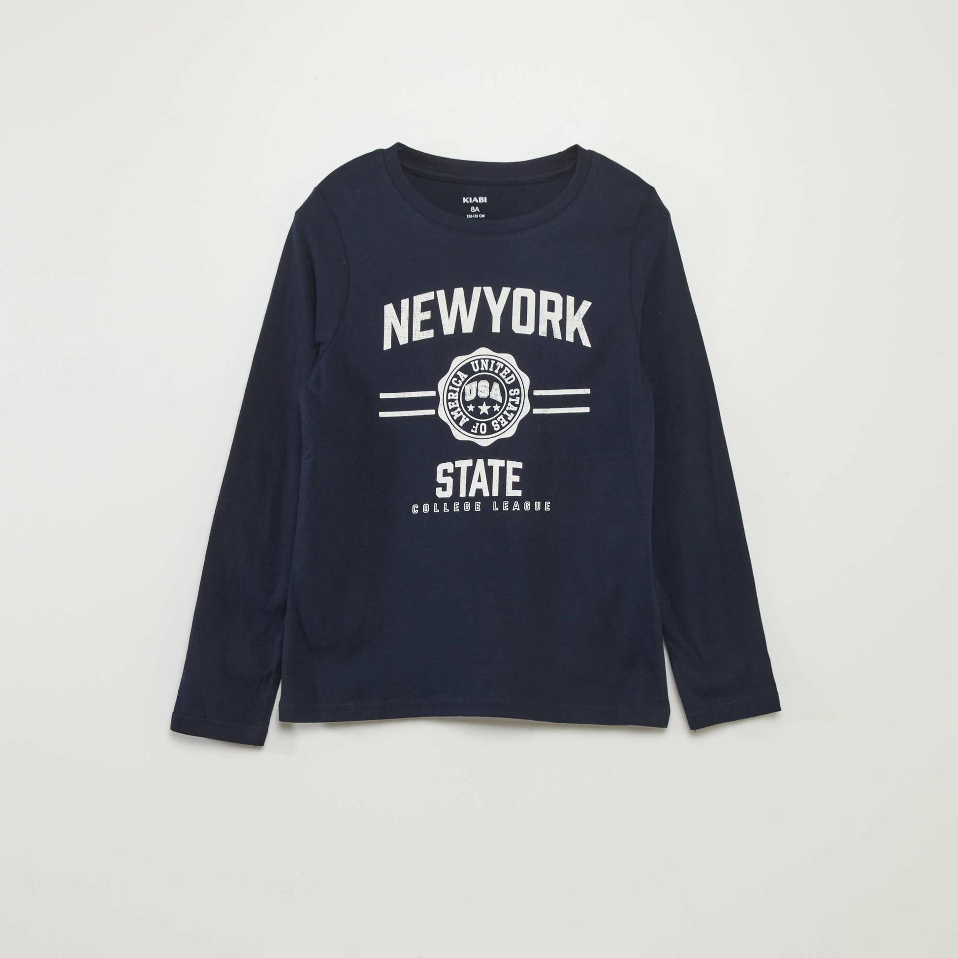 T-shirt imprim col rond Bleu marine
