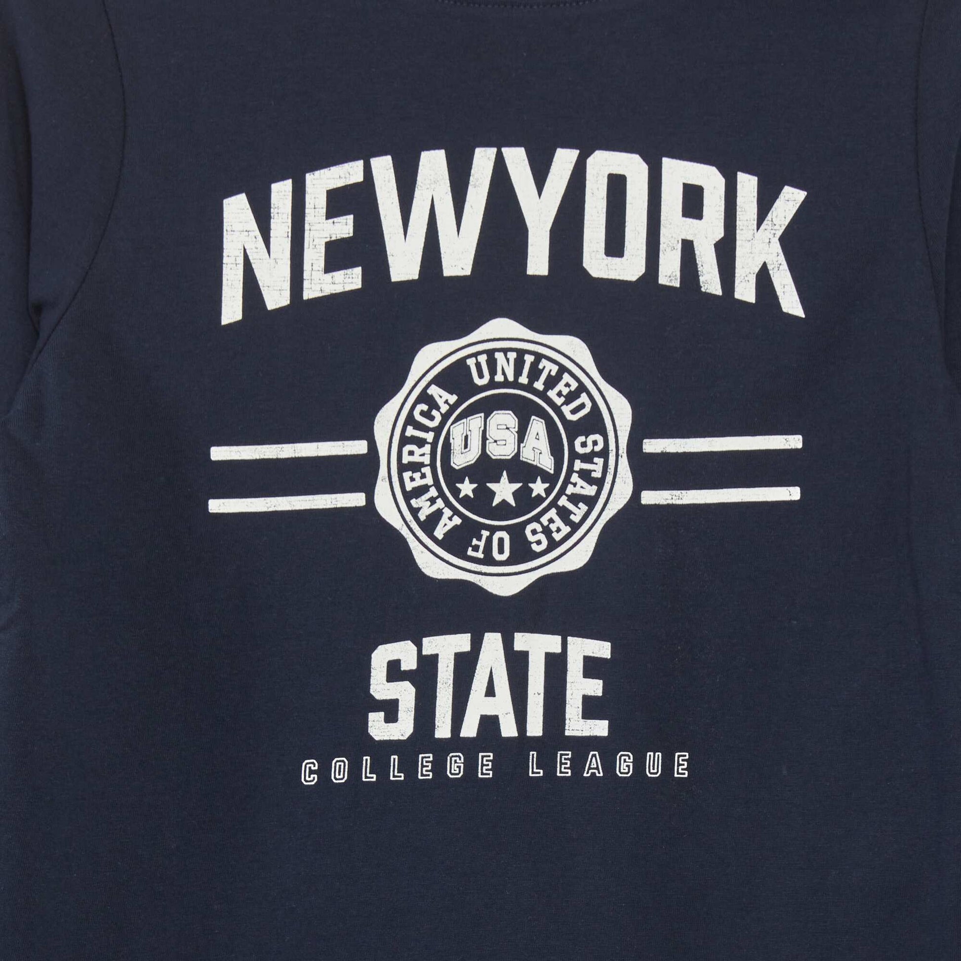 T-shirt imprim col rond Bleu marine