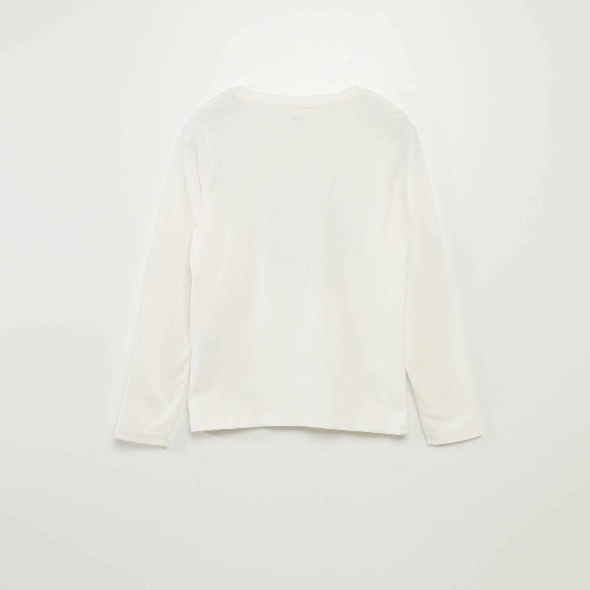 T-shirt imprim col rond Blanc