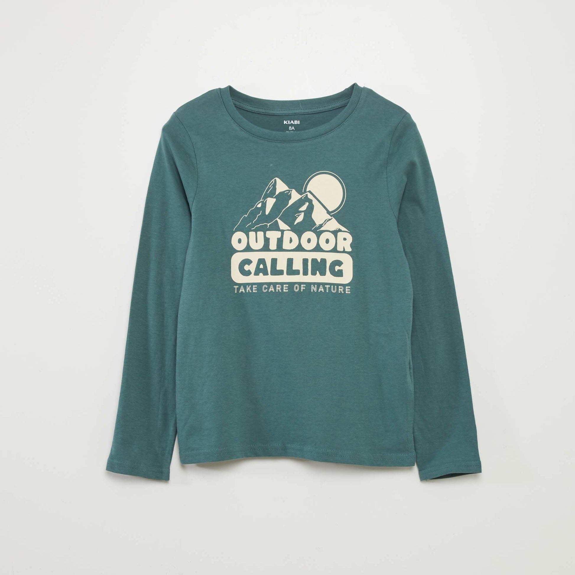 T-shirt imprim col rond Vert