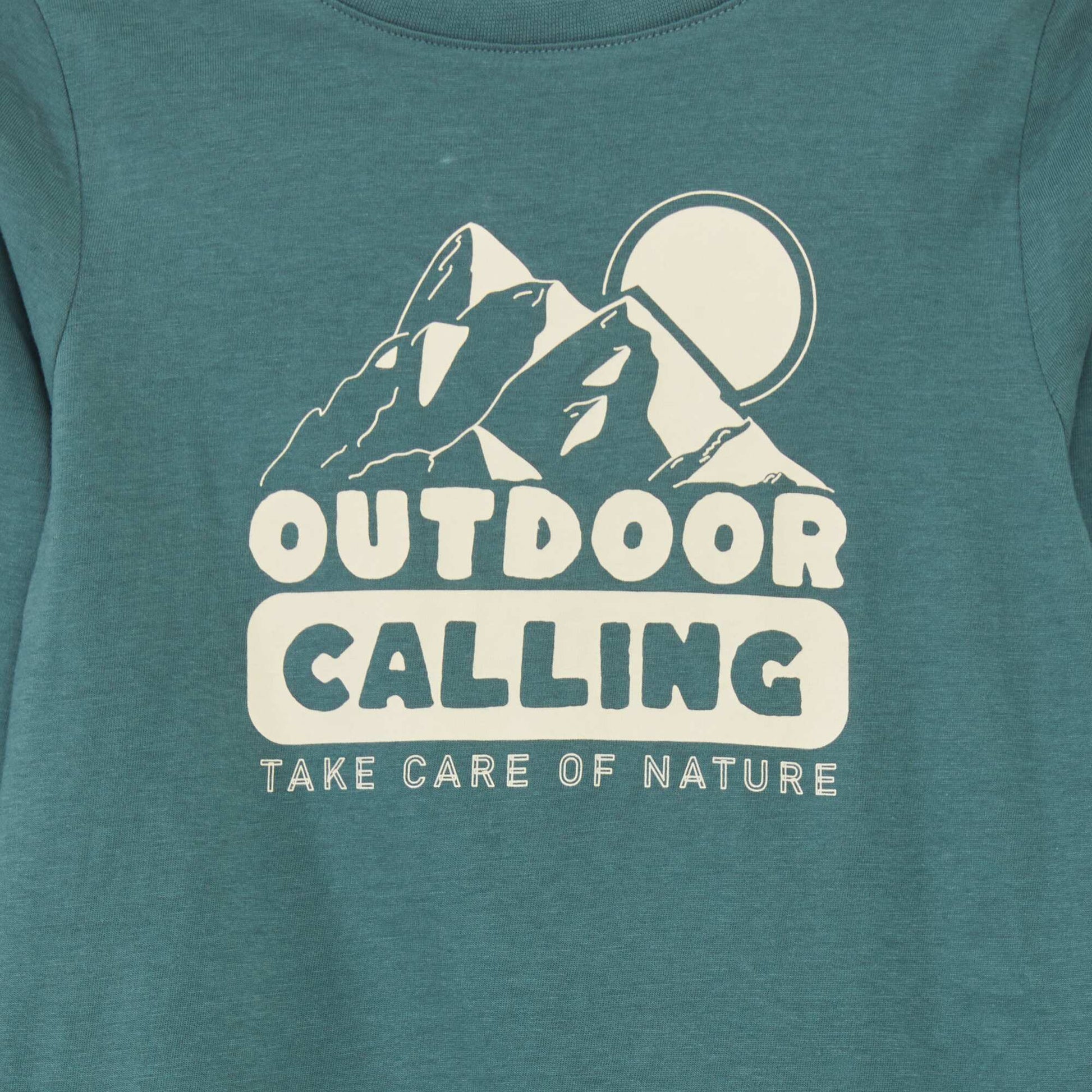 T-shirt imprim col rond Vert