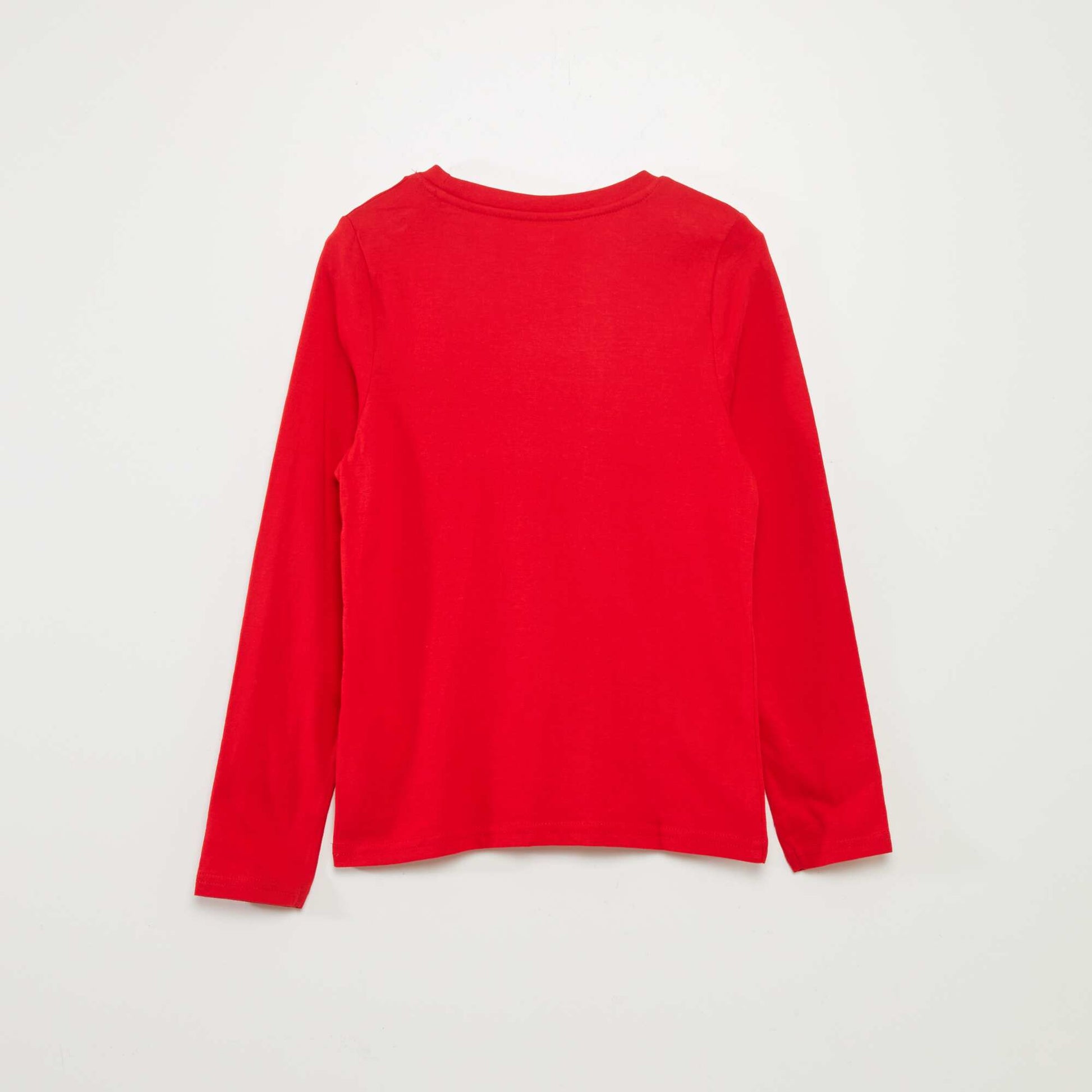 T-shirt imprim col rond Rouge