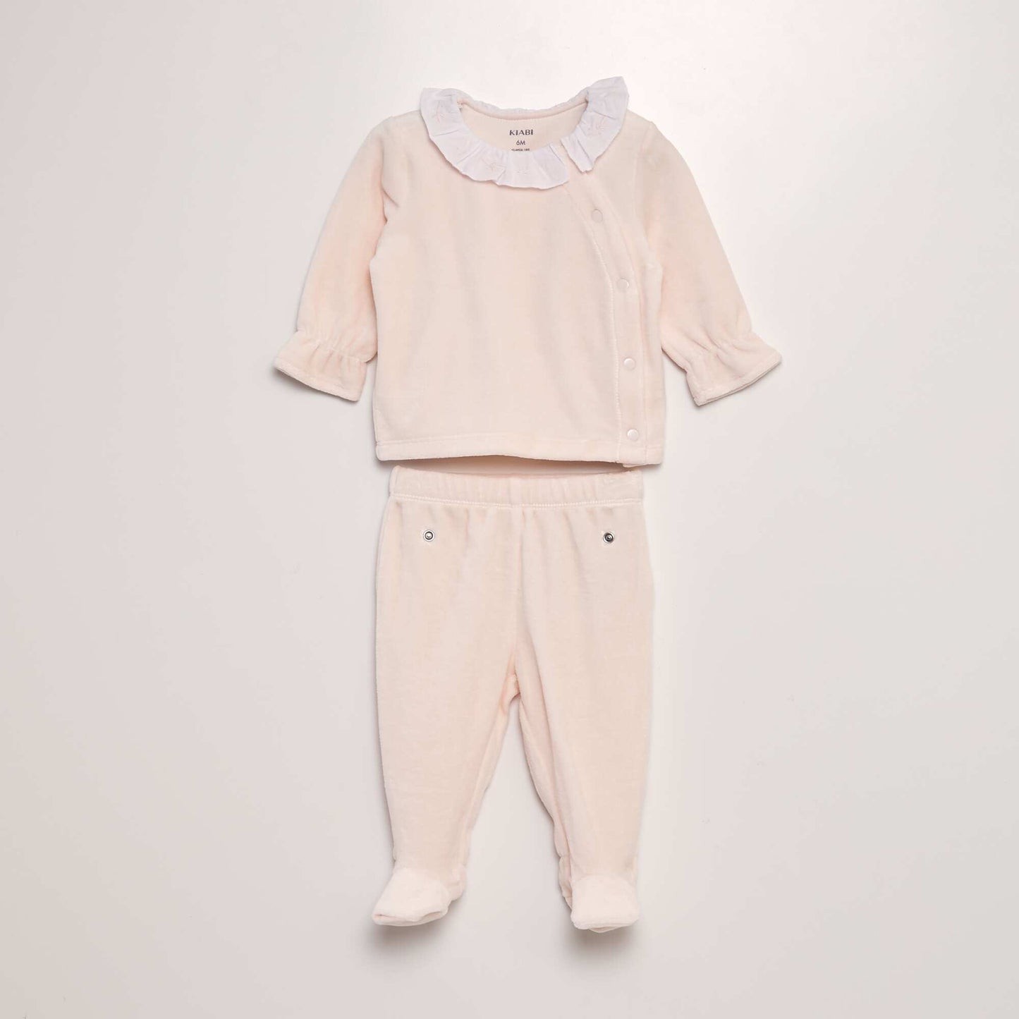 Pyjama t-shirt + pantalon en velours - 2 pi ces Rose clair