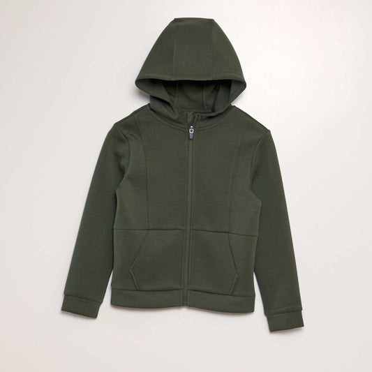 Sweat zippé à capuche Vert