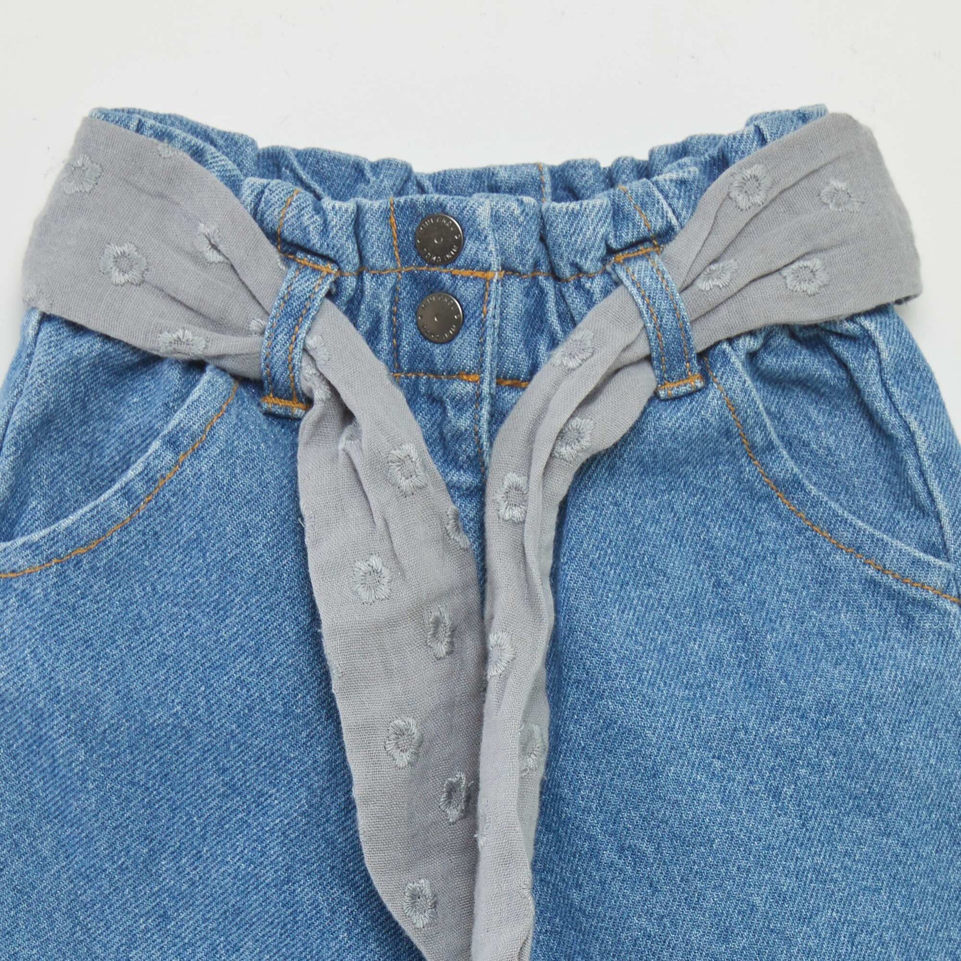 Jean paperbag avec ceinture Bleu