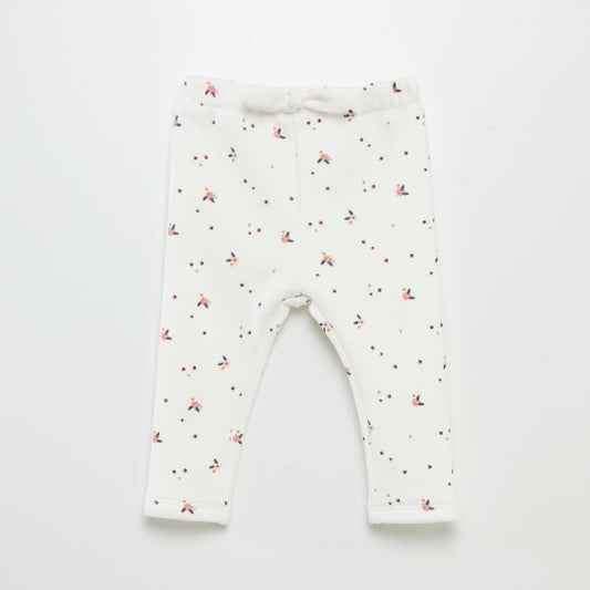 Pantalon en molleton avec n ud Blanc