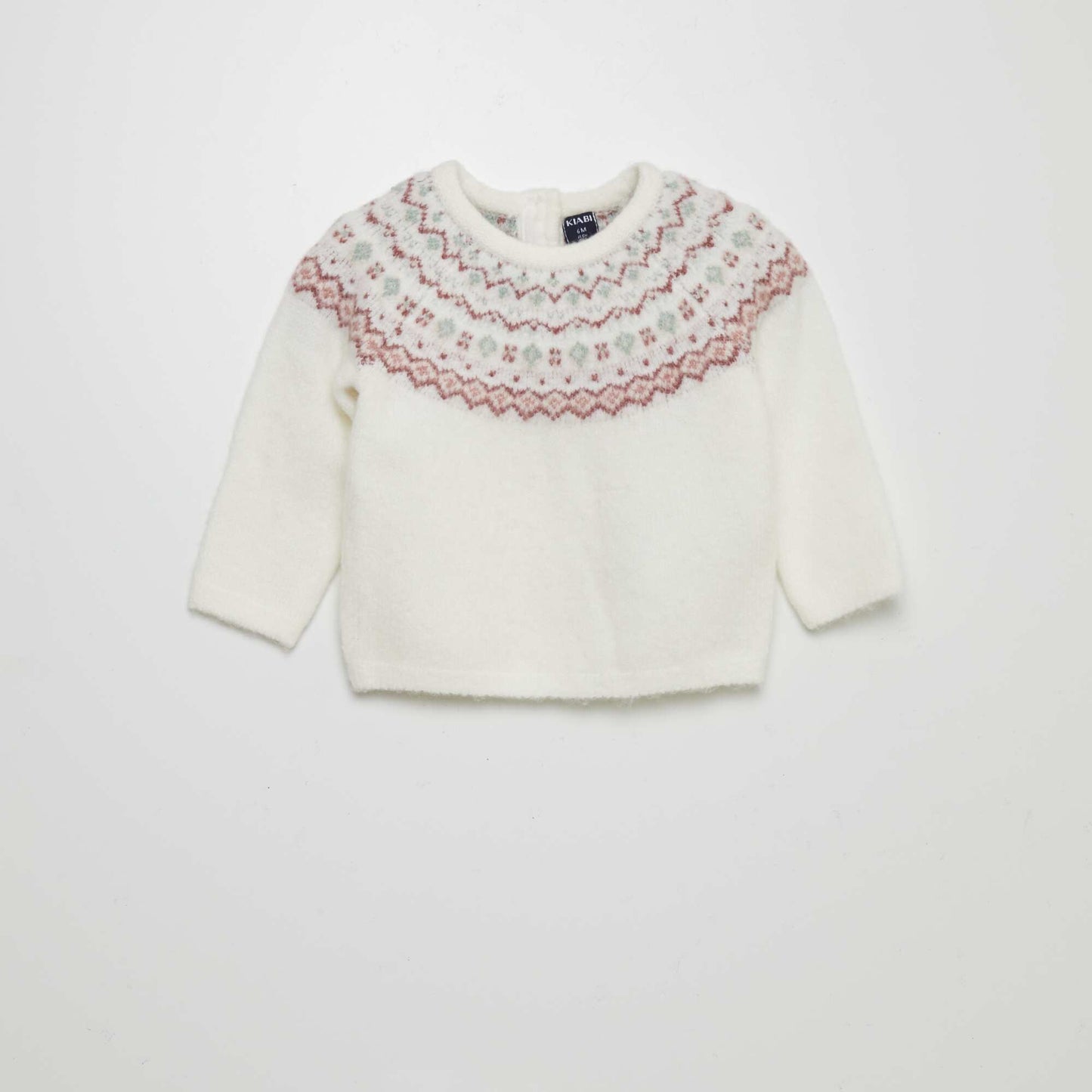 Pull jacquard chaud Blanc