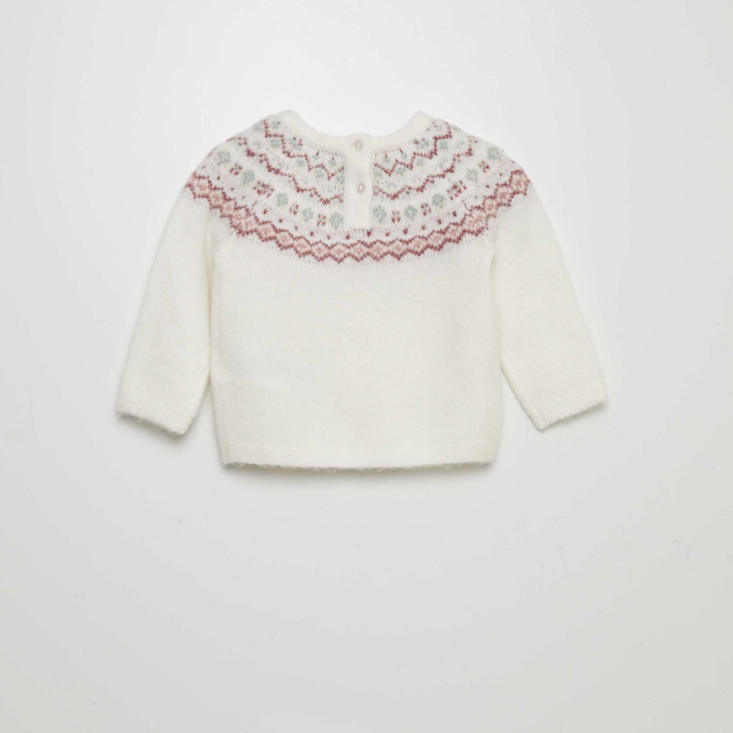 Pull jacquard chaud Blanc