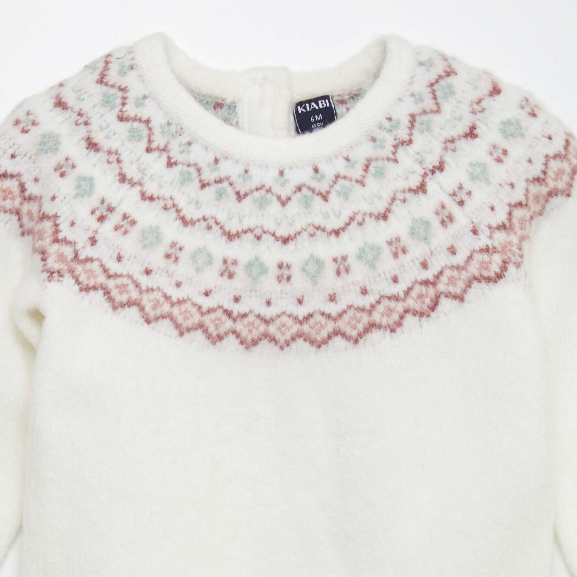 Pull jacquard chaud Blanc