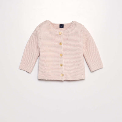 Gilet uni en tricot Rose clair