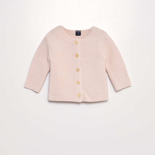 Gilet uni en tricot Rose clair