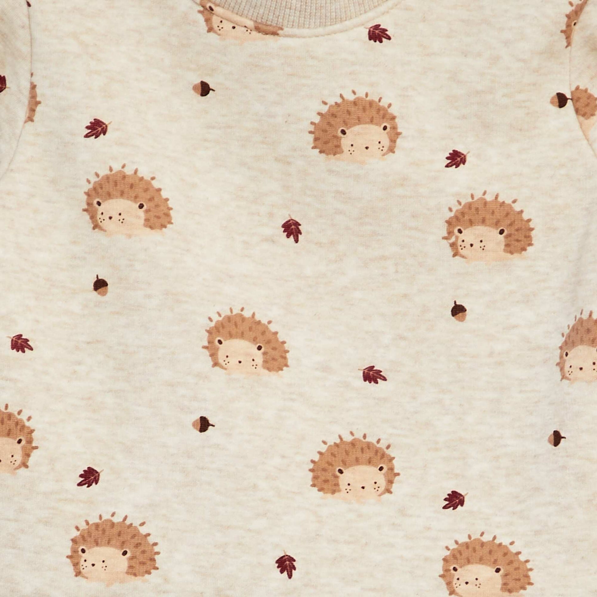 Sweat en molleton imprimé Beige