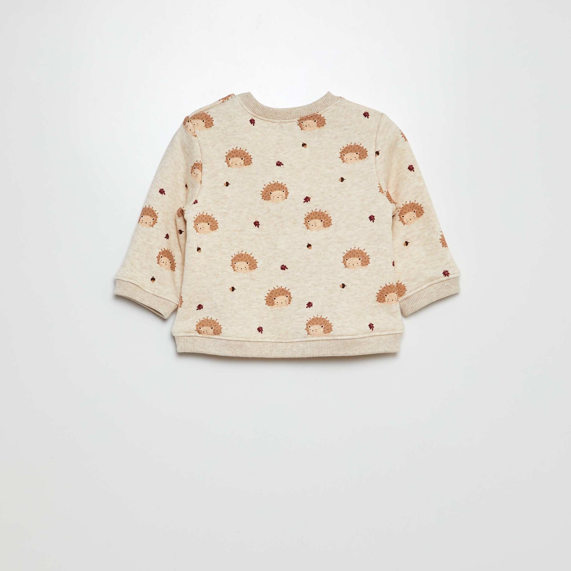 Sweat en molleton imprimé Beige