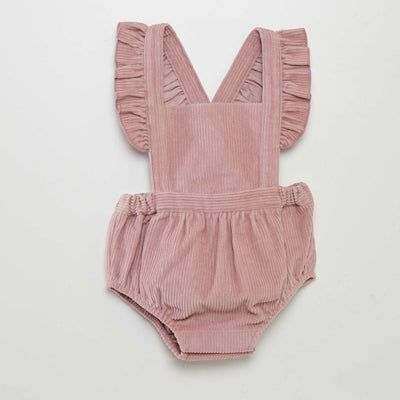 Barboteuse en velours c tel vieux rose