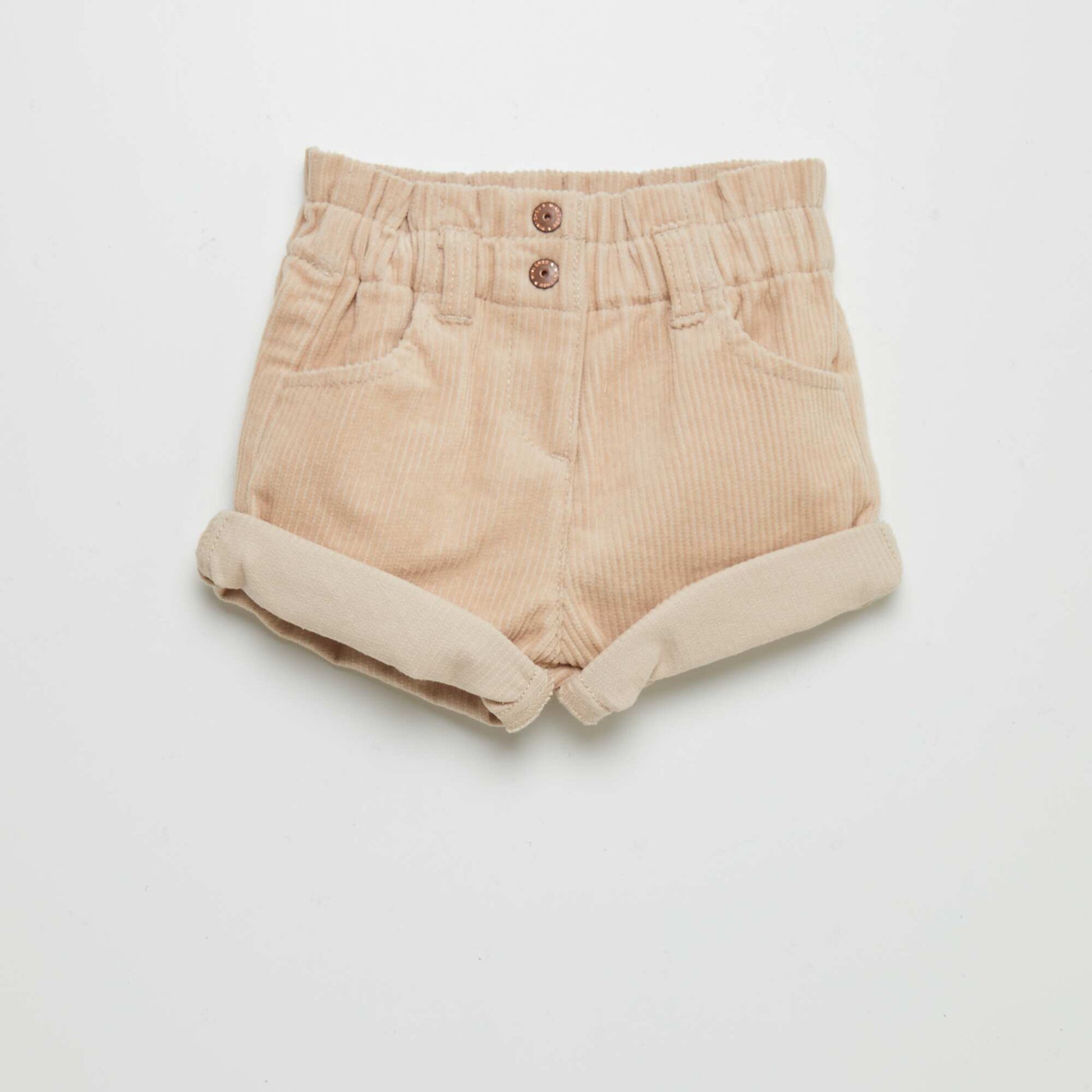 Short paperbag en velours c tel Beige