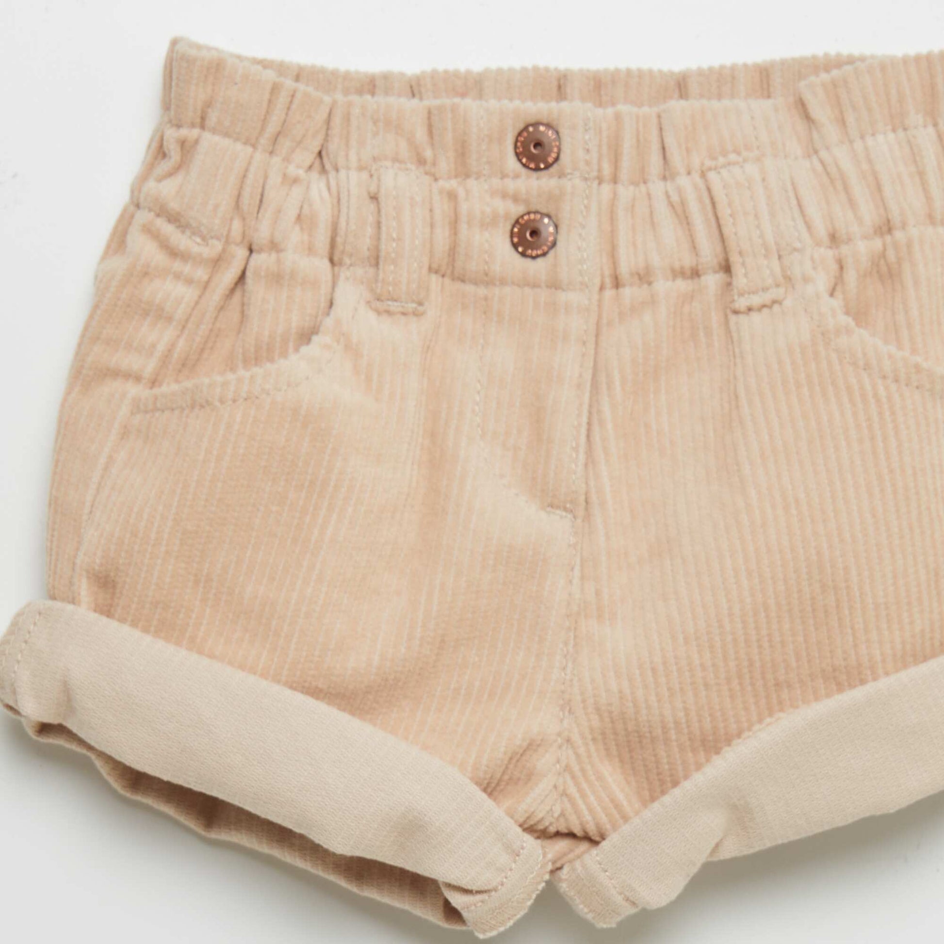 Short paperbag en velours c tel Beige