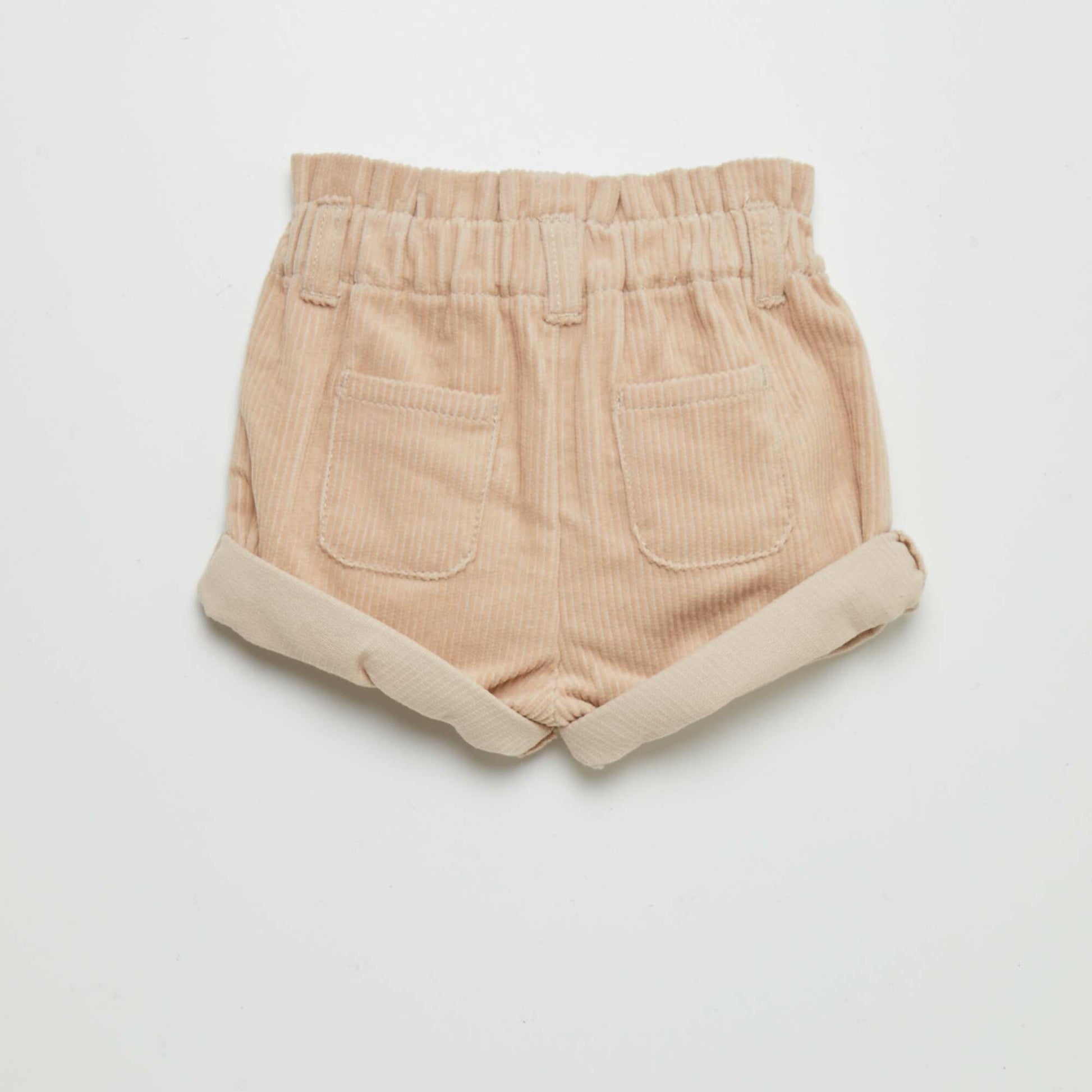 Short paperbag en velours c tel Beige