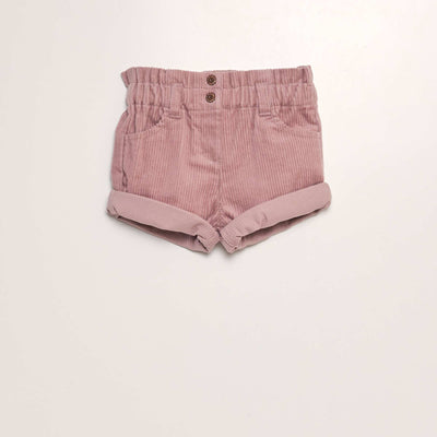Short paperbag en velours c tel vieux rose