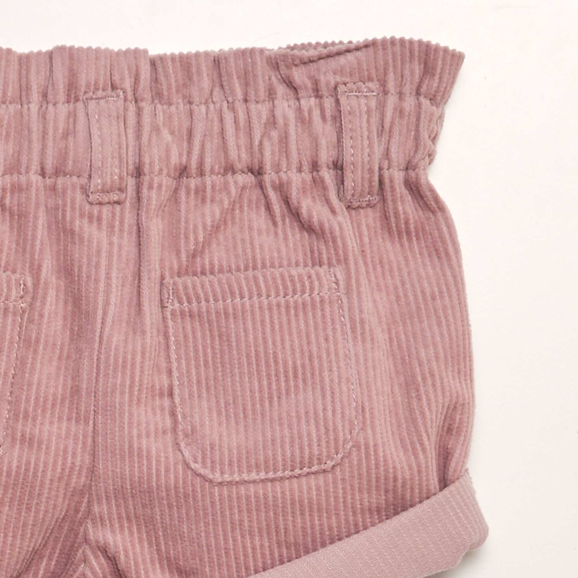 Short paperbag en velours c tel vieux rose