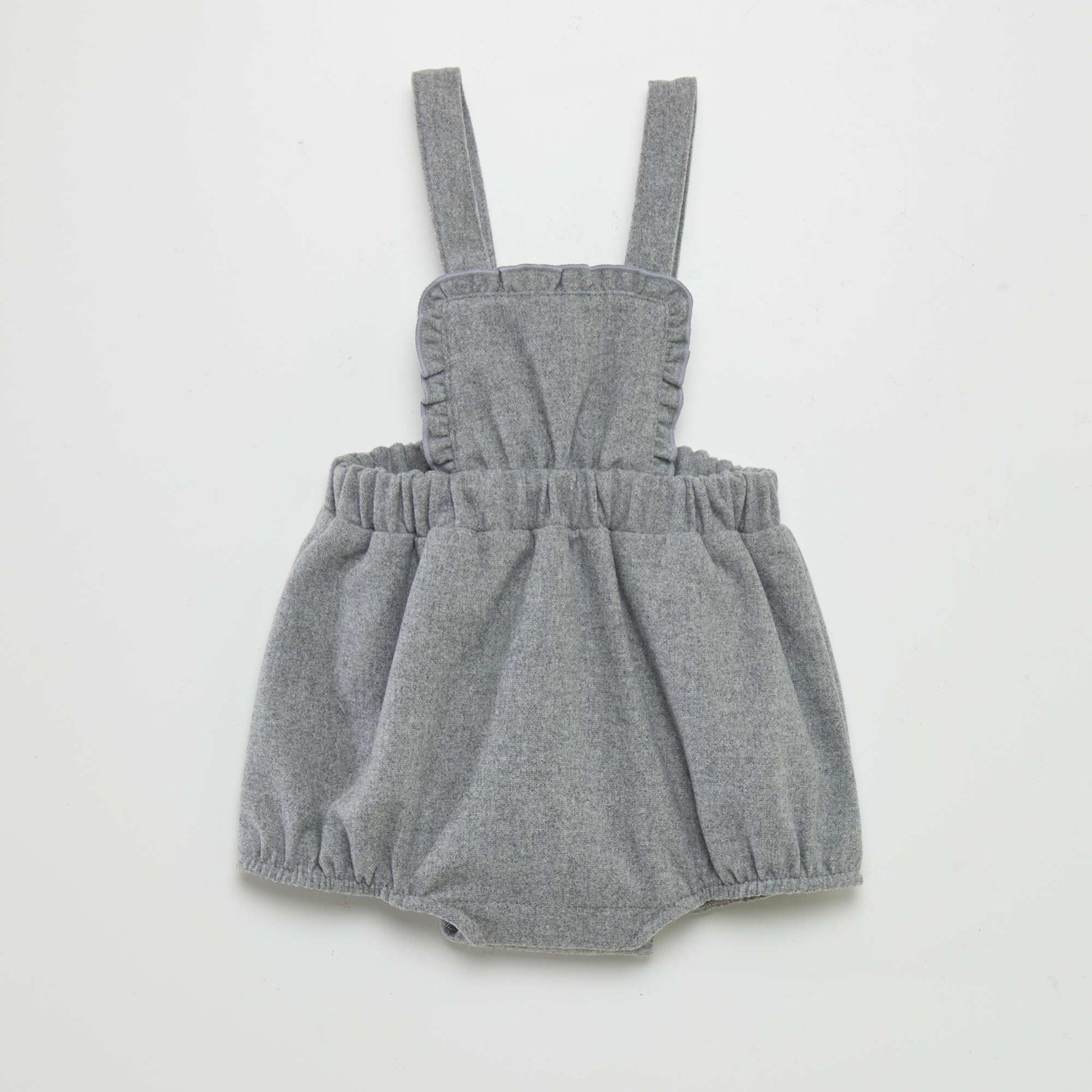 Barboteuse en flanelle bretelles Gris