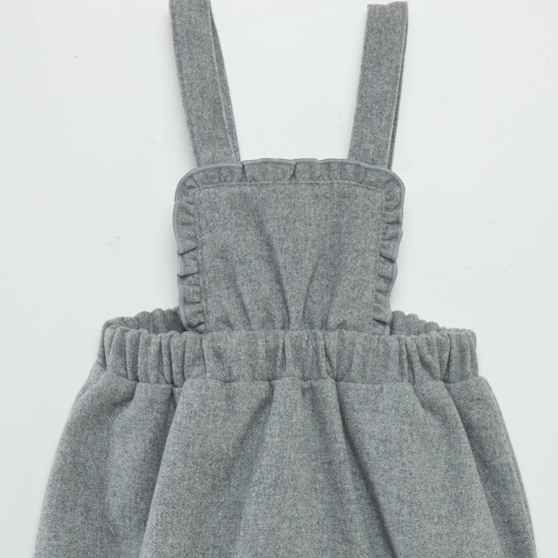 Barboteuse en flanelle bretelles Gris