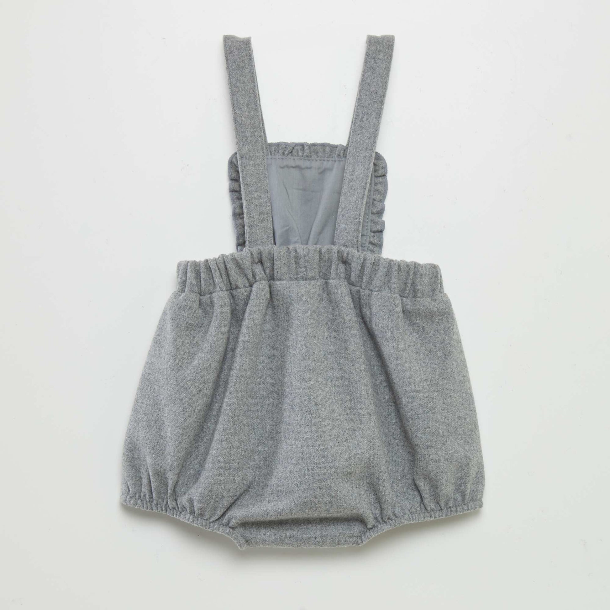 Barboteuse en flanelle bretelles Gris