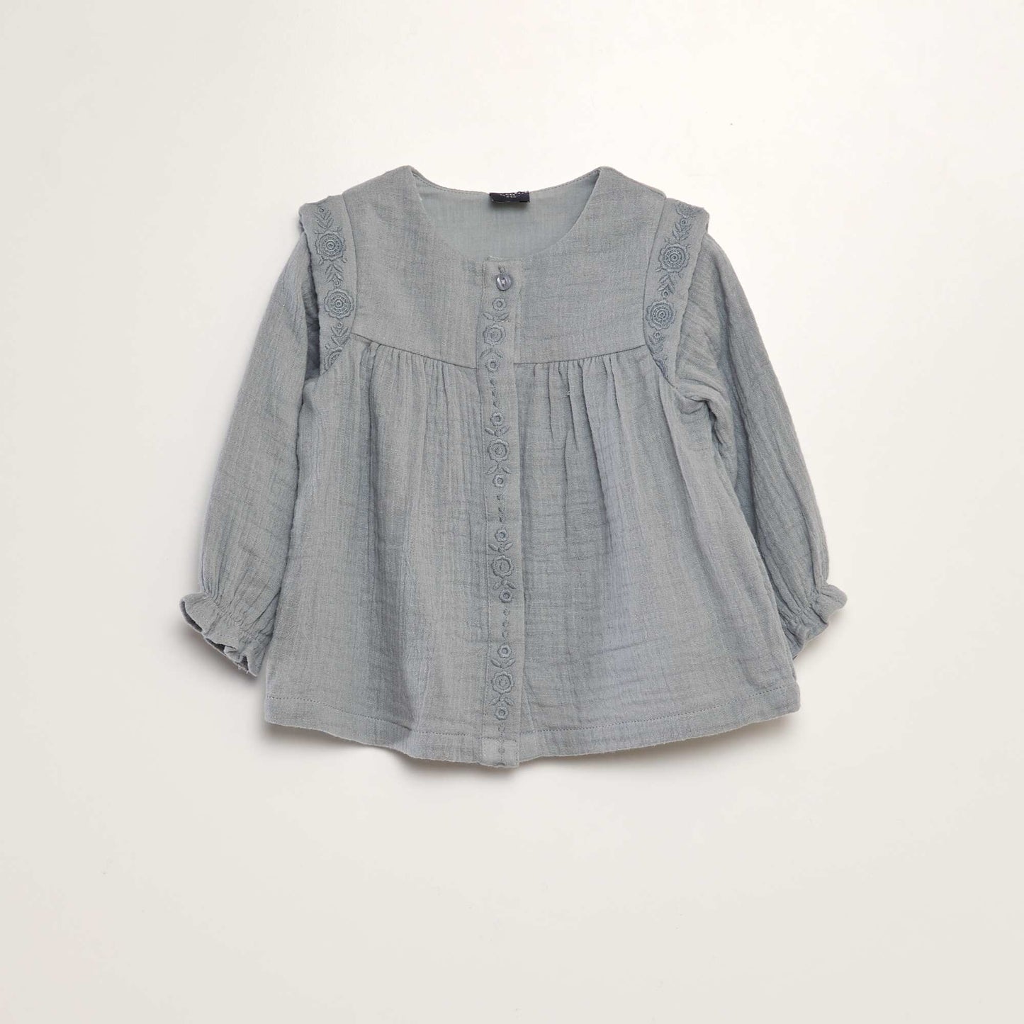 Blouse en gaze de coton Gris