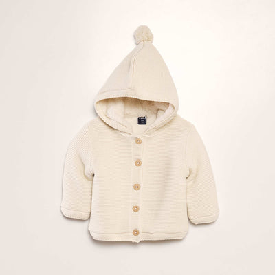 Gilet capuche doubl en sherpa Blanc