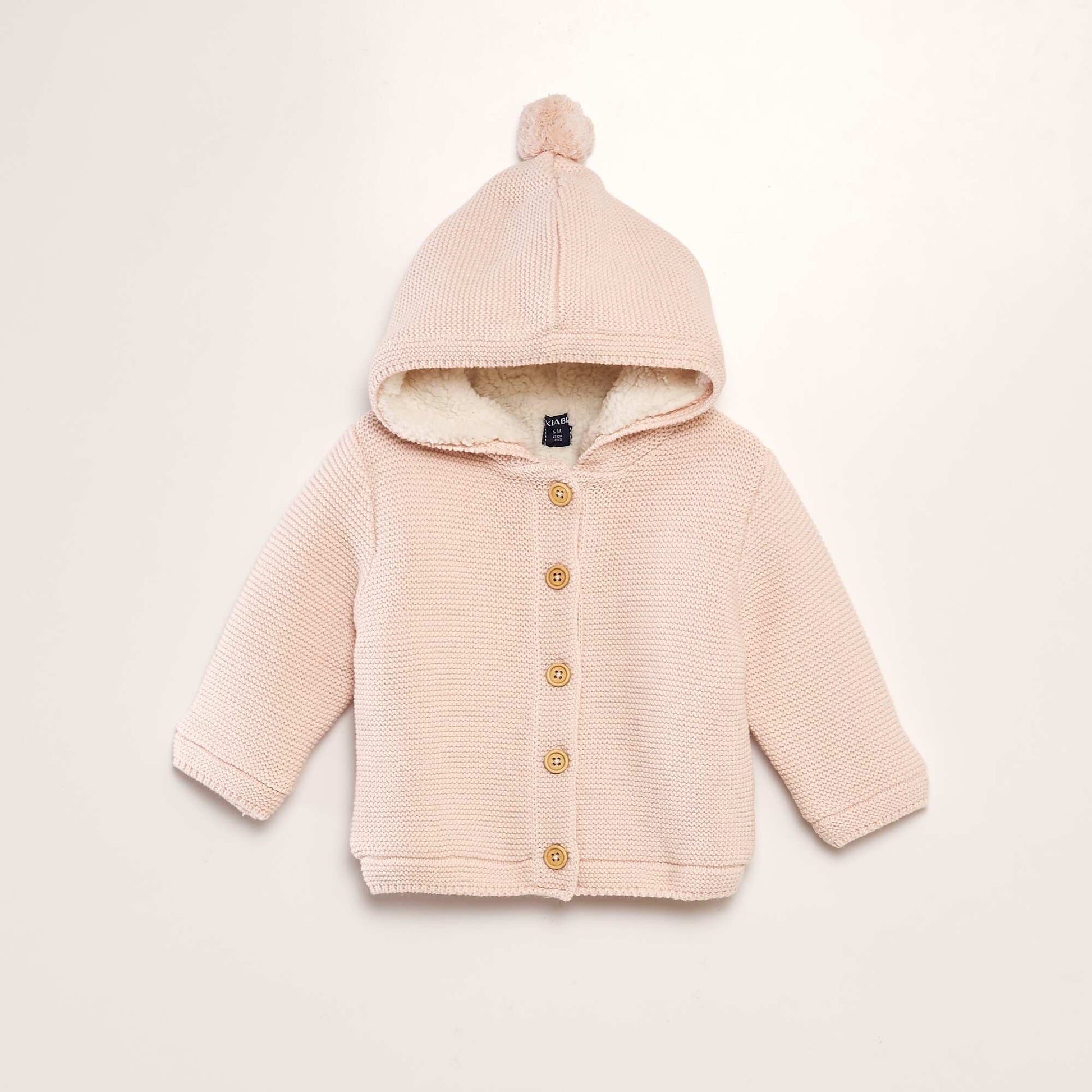 Gilet capuche doubl en sherpa Rose