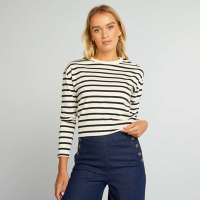 T-shirt oversize manches longues Blanc
