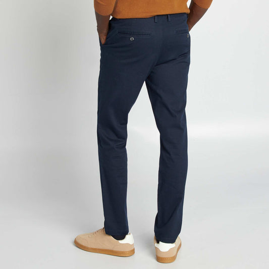 Chino en twill coupe slim Bleu marine