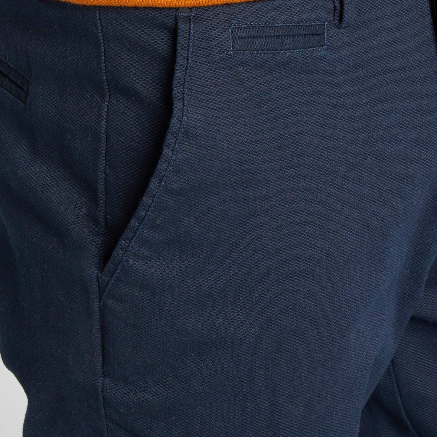 Chino en twill coupe slim Bleu marine